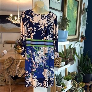 Vince Camuto Floral Navy Dress